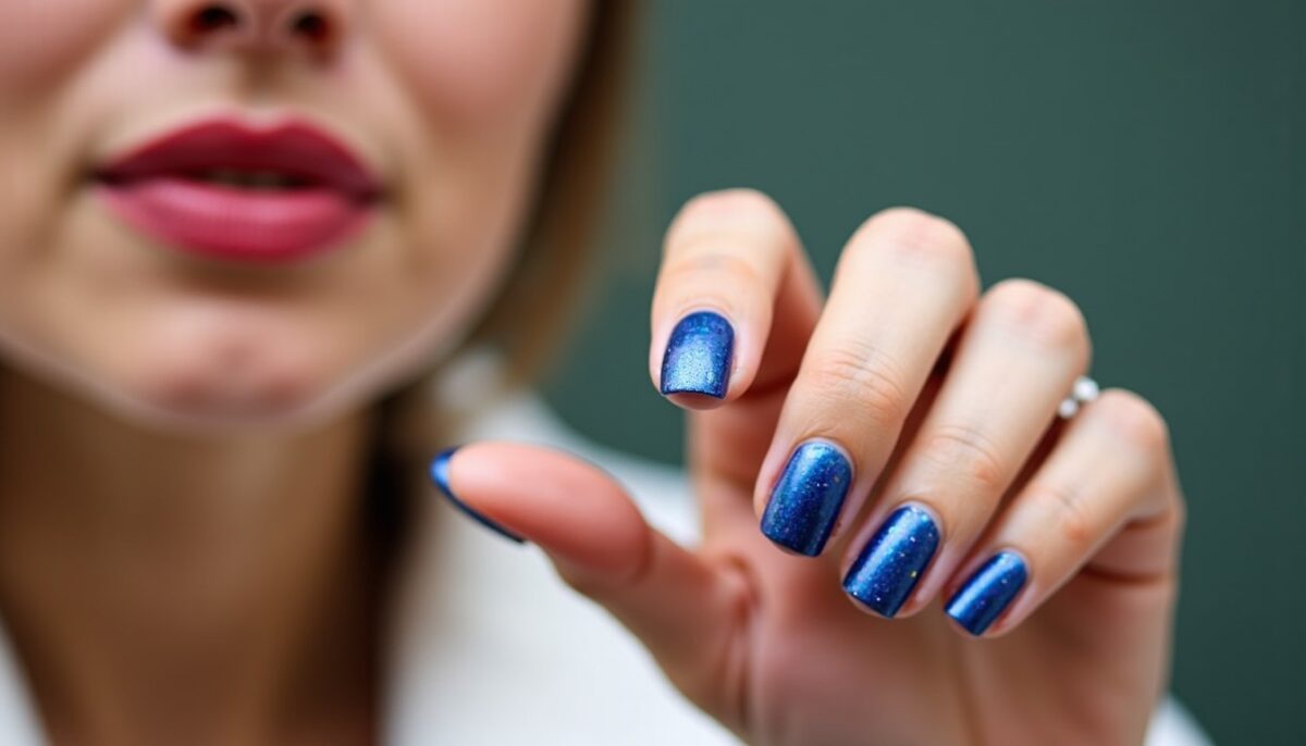 Inspirations d’Ongles Bleus pour Briller durant les Fêtes de Noël
